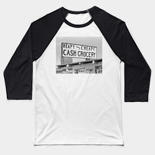 Grocery Sign, 1939. Vintage Photo Baseball T-Shirt